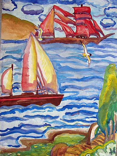 Дети рисуют иллюстрации к произведениям А. С. Грина