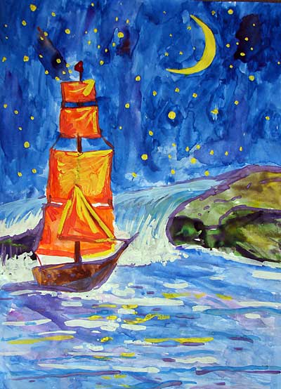 Алые паруса под светом звёзд