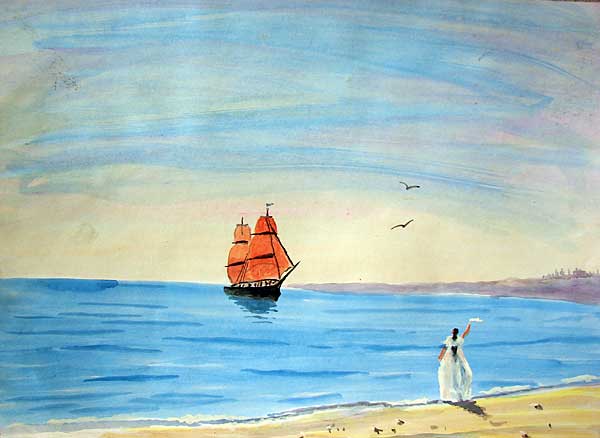 Ассоль на берегу моря