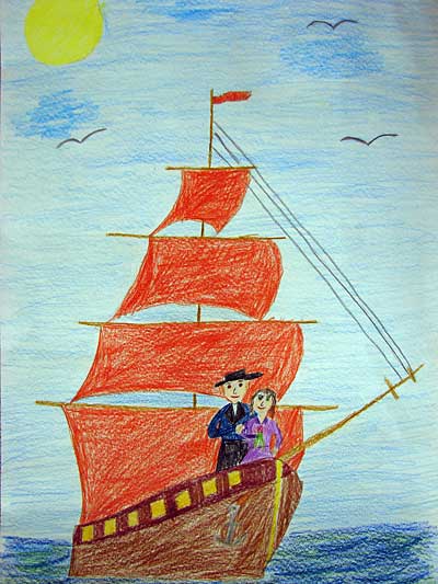 Алые паруса на детских рисунках