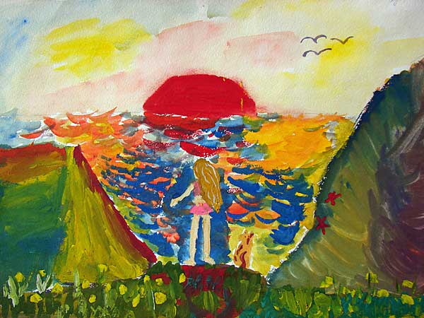 Восход алого Солнца. Детская иллюстрация к творчеству А. С. Грина