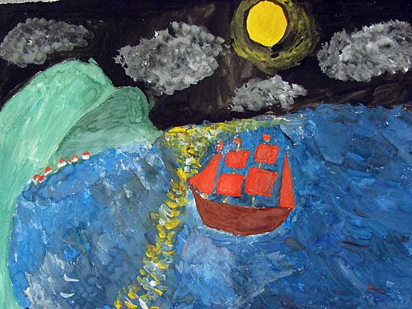 Алые паруса на лунной дорожке