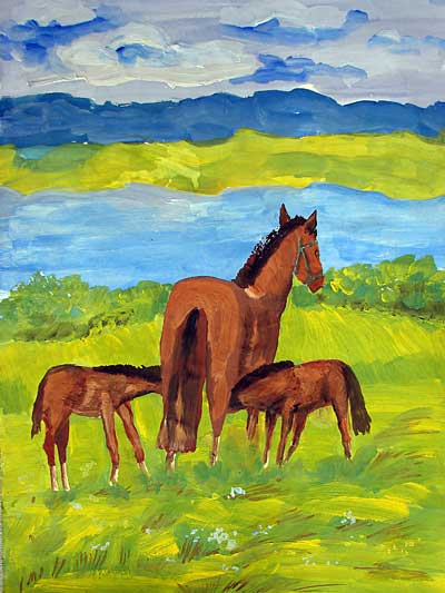 Детские рисунки по мотивам Алых парусов Грина