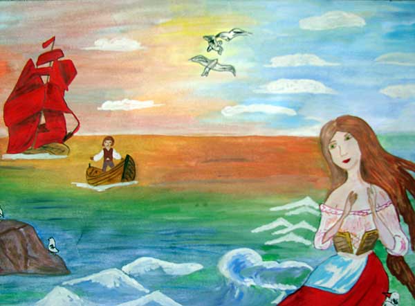 Высадка Грэя на берег. Иллюстрация к феерии Алые паруса